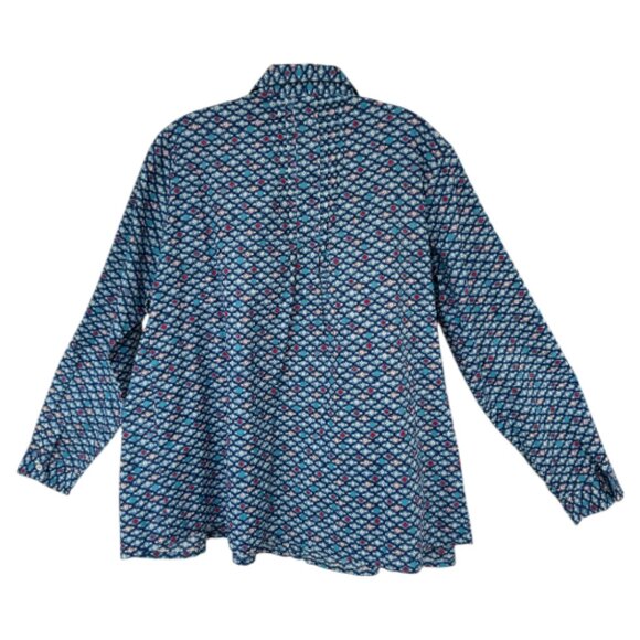 Fragonard Pleated Cotton Blouse - Picture 2 of 4